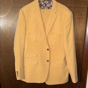 Mens 46R 38X32 mustard yellow suit